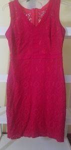 A favorite deep pink size 10 lace dress
